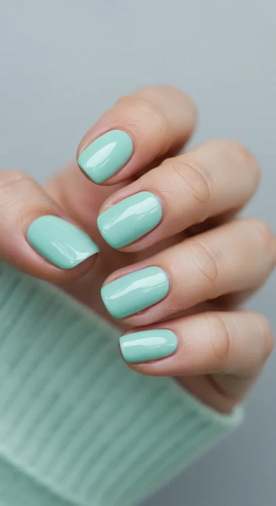 Mint Green nails