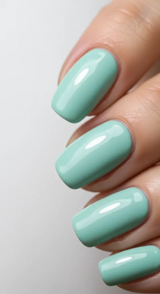 Mint Green nails