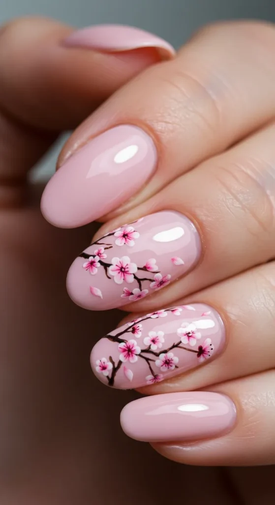 Cherry Blossom Elegancev nails