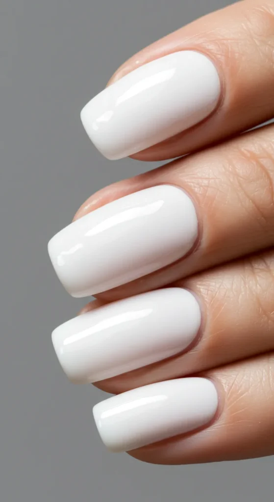 Classic White nails