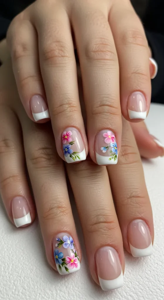 Floral French Tips