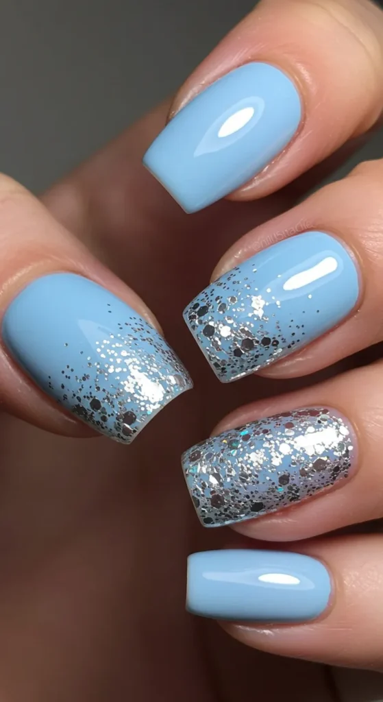 Glitter Gradient nails design