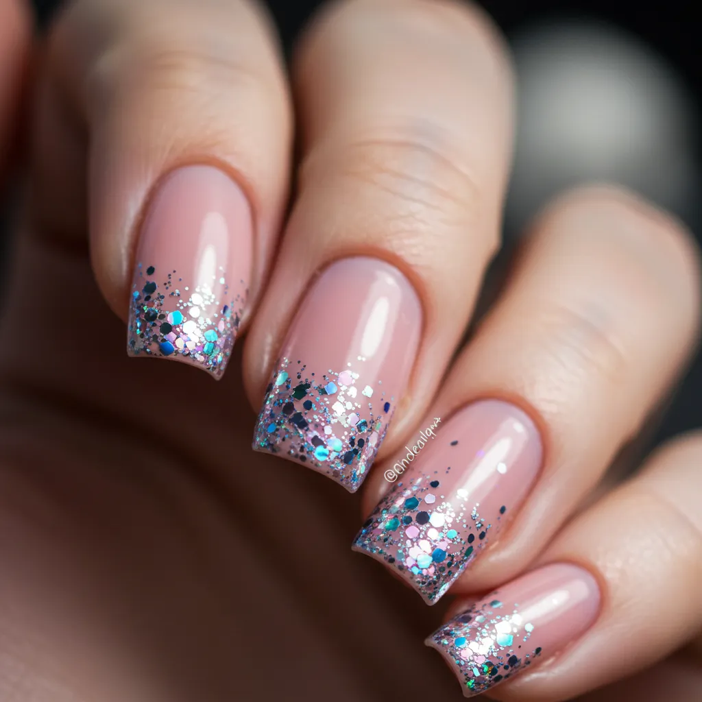 Glittery Pastel Nails