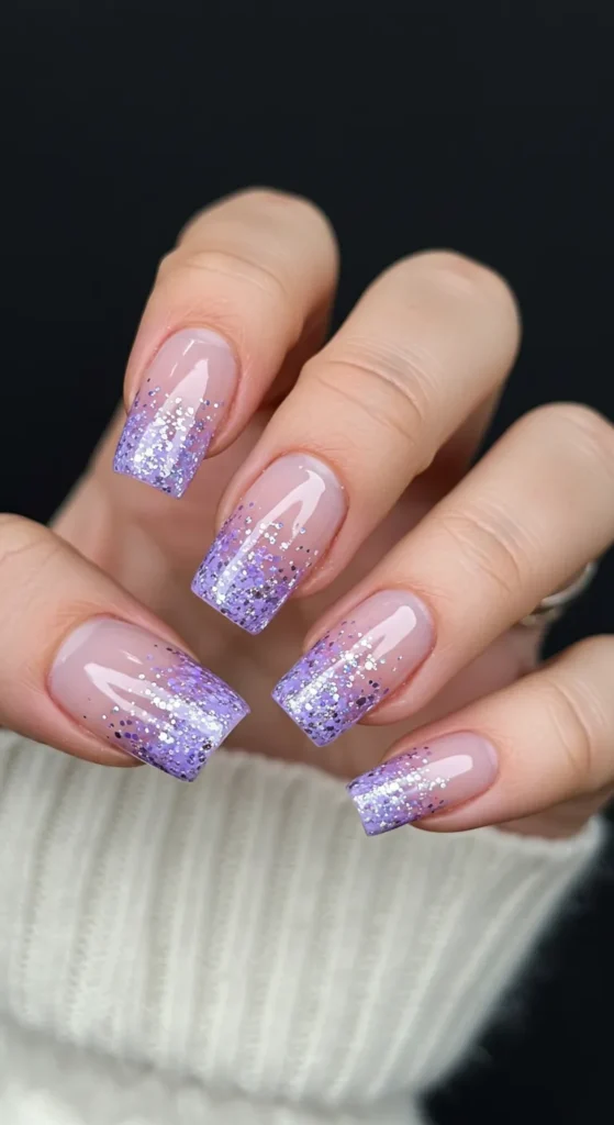 Gradient Glitter Nails