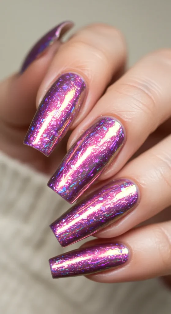 Holographic Easter Egg nails