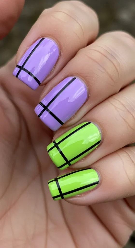  Lilac & Lime Duo nails