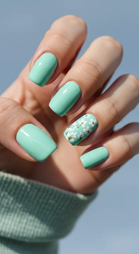 Mint Green Nails