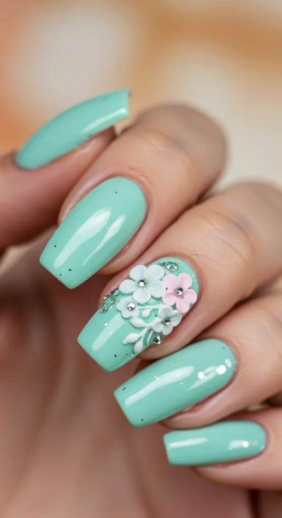 Mint Green Nails