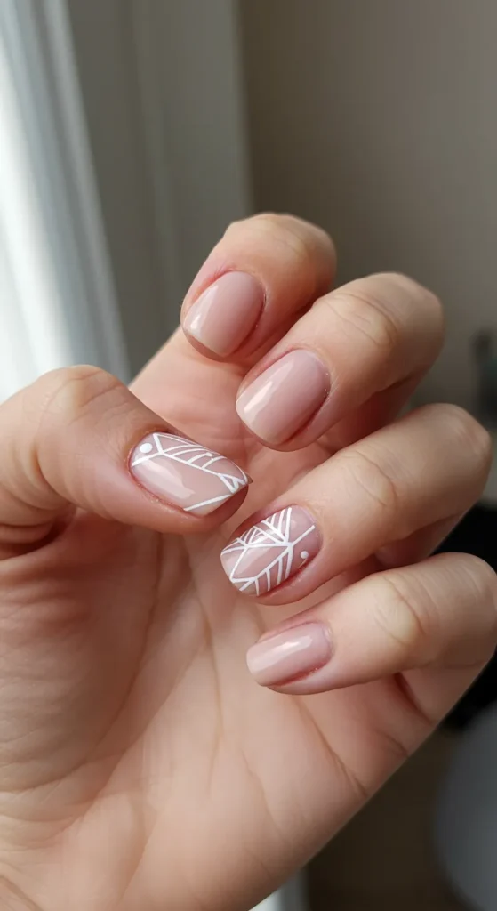 Nude and White Geometric Designs