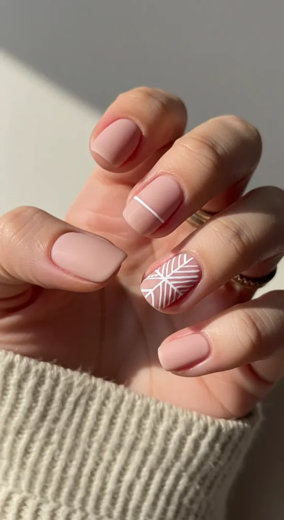 Nude and White Geometric Designs 