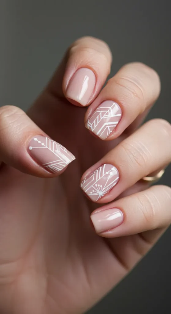 Nude and White Geometric Designs