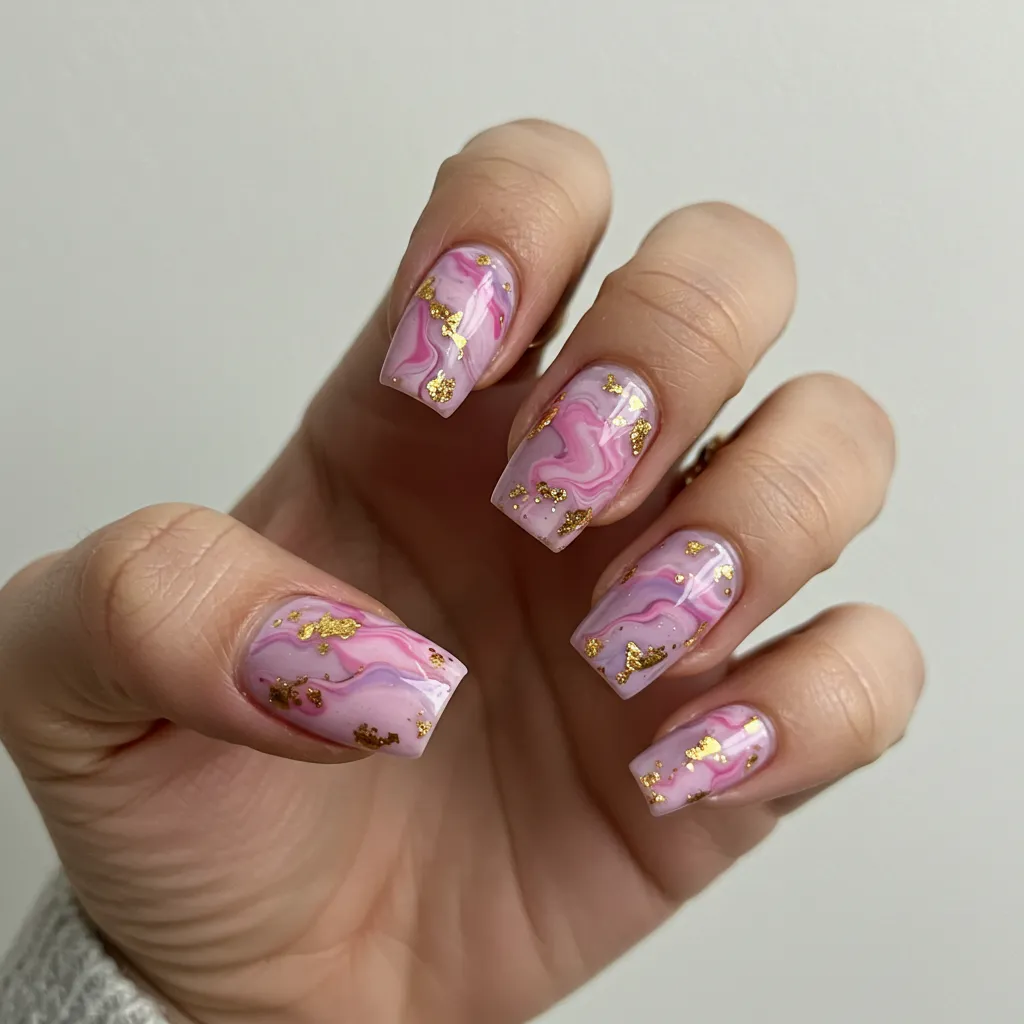 Pastel Marble Nails