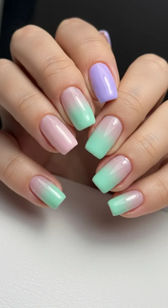 Pastel Ombre Nails