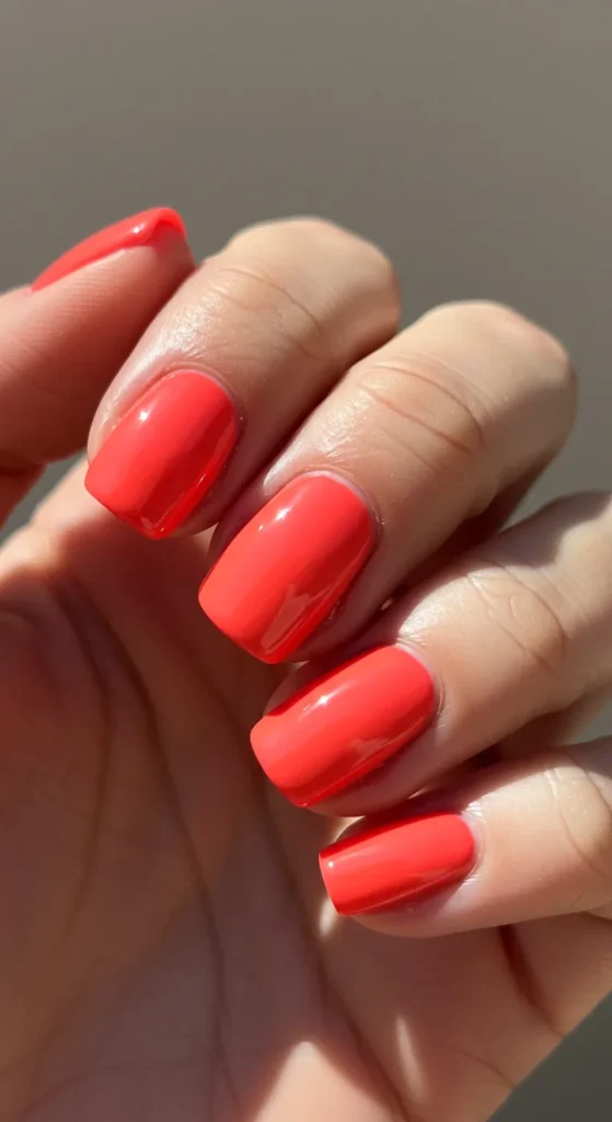 Peachy Coral nails