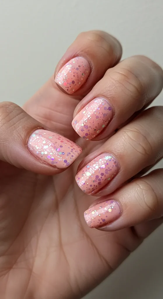 Peachy Pink with Glitter