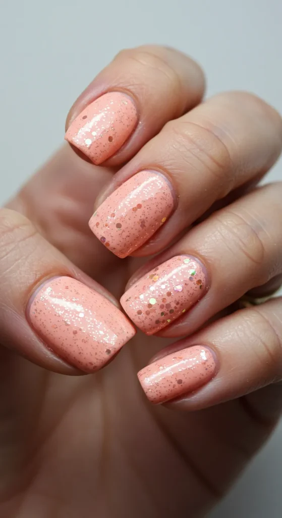 Peachy Pink with Glitter