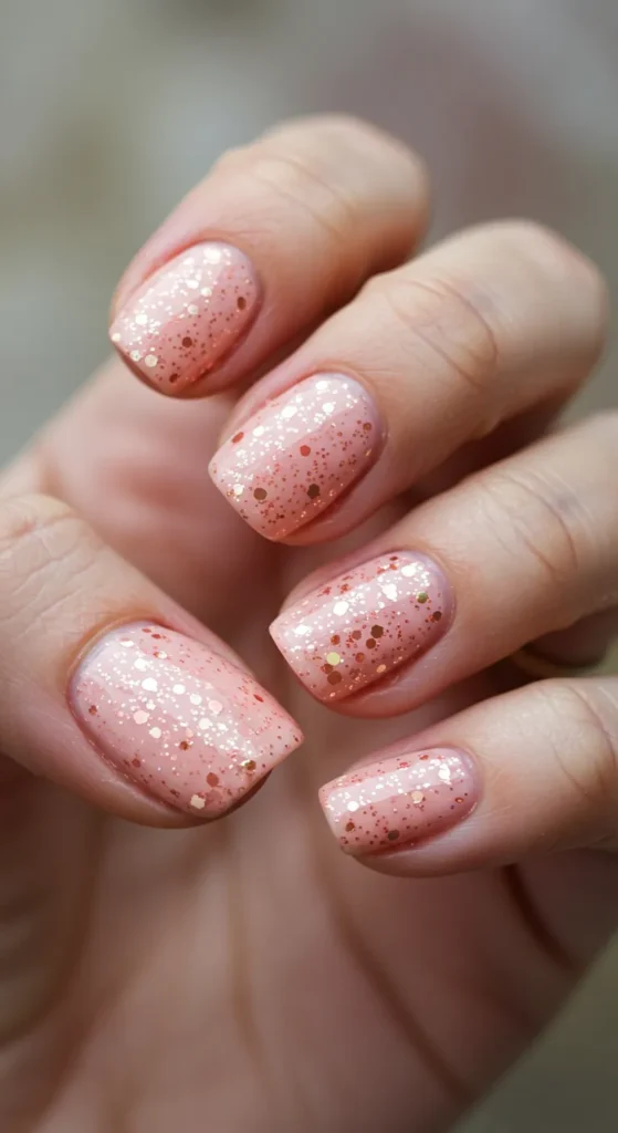 Peachy Pink with Glitter