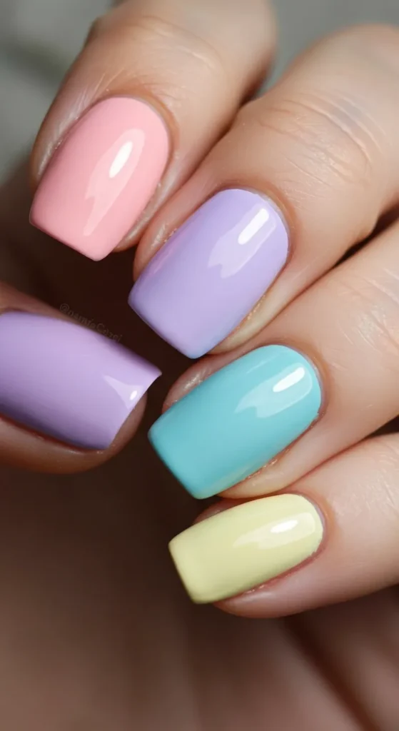 Rainbow French Tips nails design