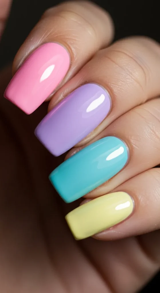 Rainbow French Tips nails design