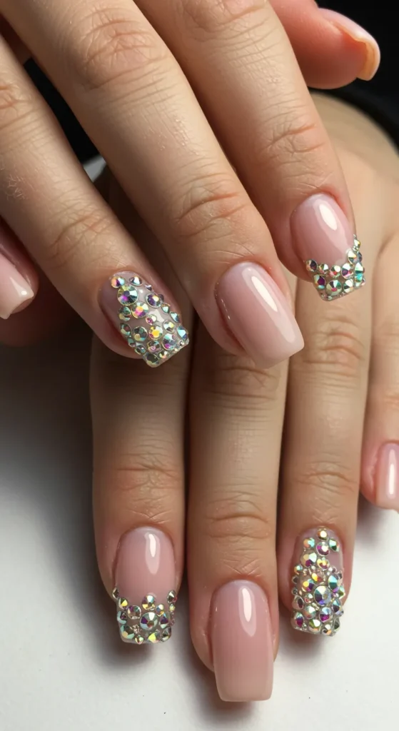 Rhinestone Accent Nails