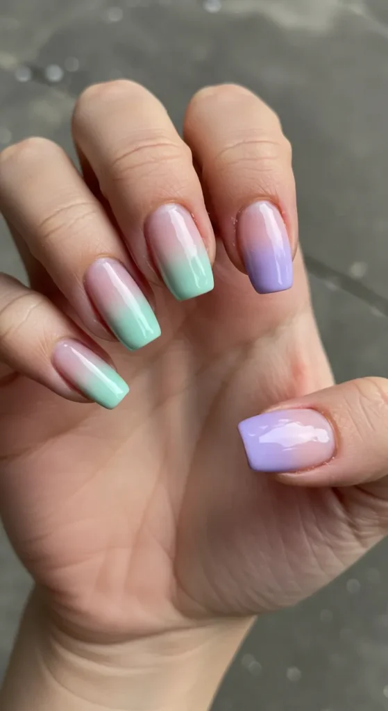 Soft Pastel Ombre nails design