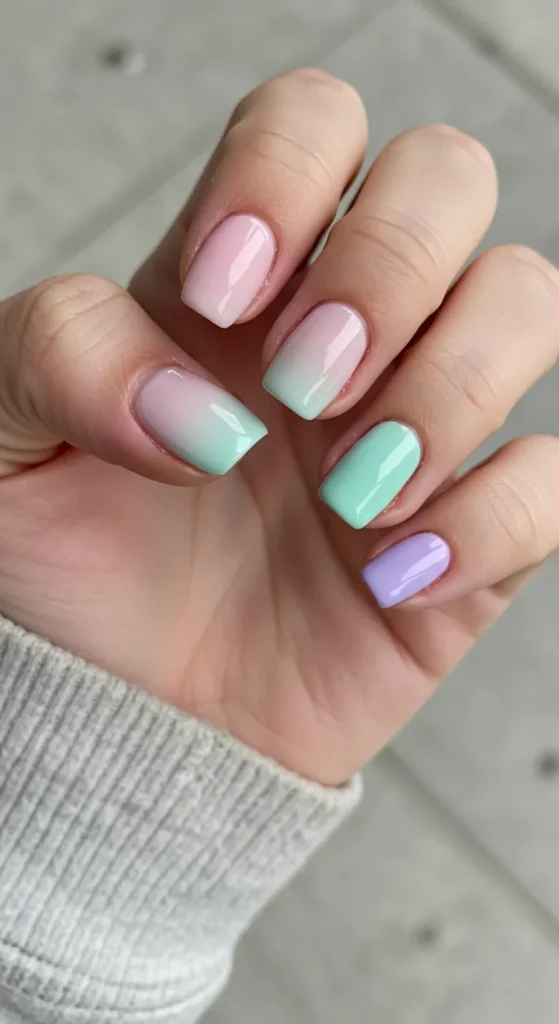 Soft Pastel Ombre nails design