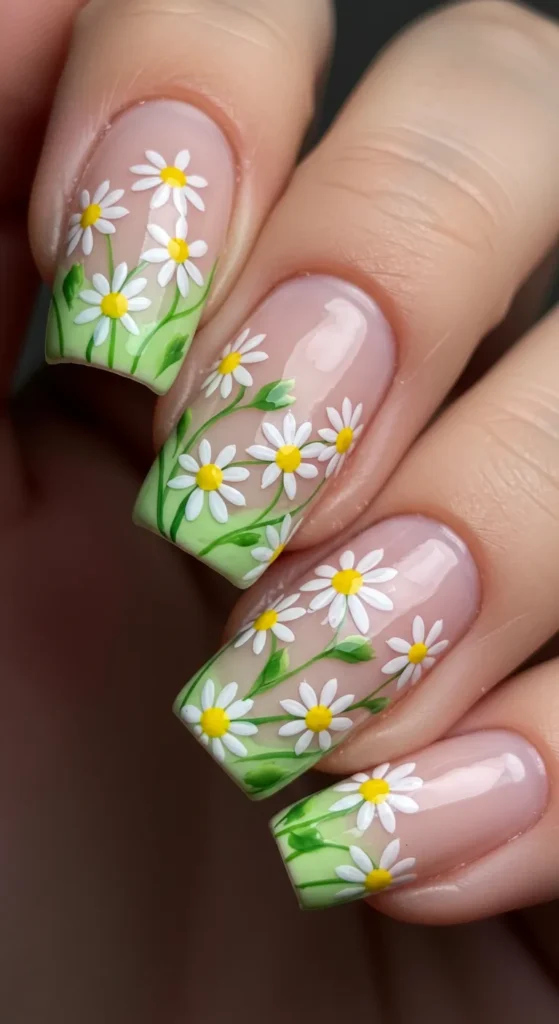 Daisy Chains nails art design