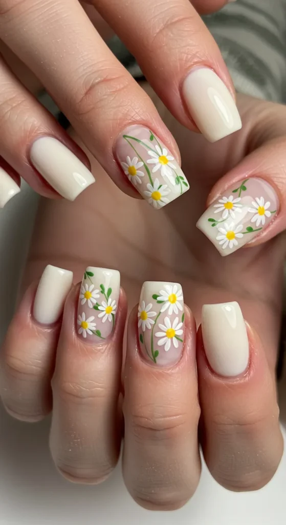 Daisy Chains nails art design