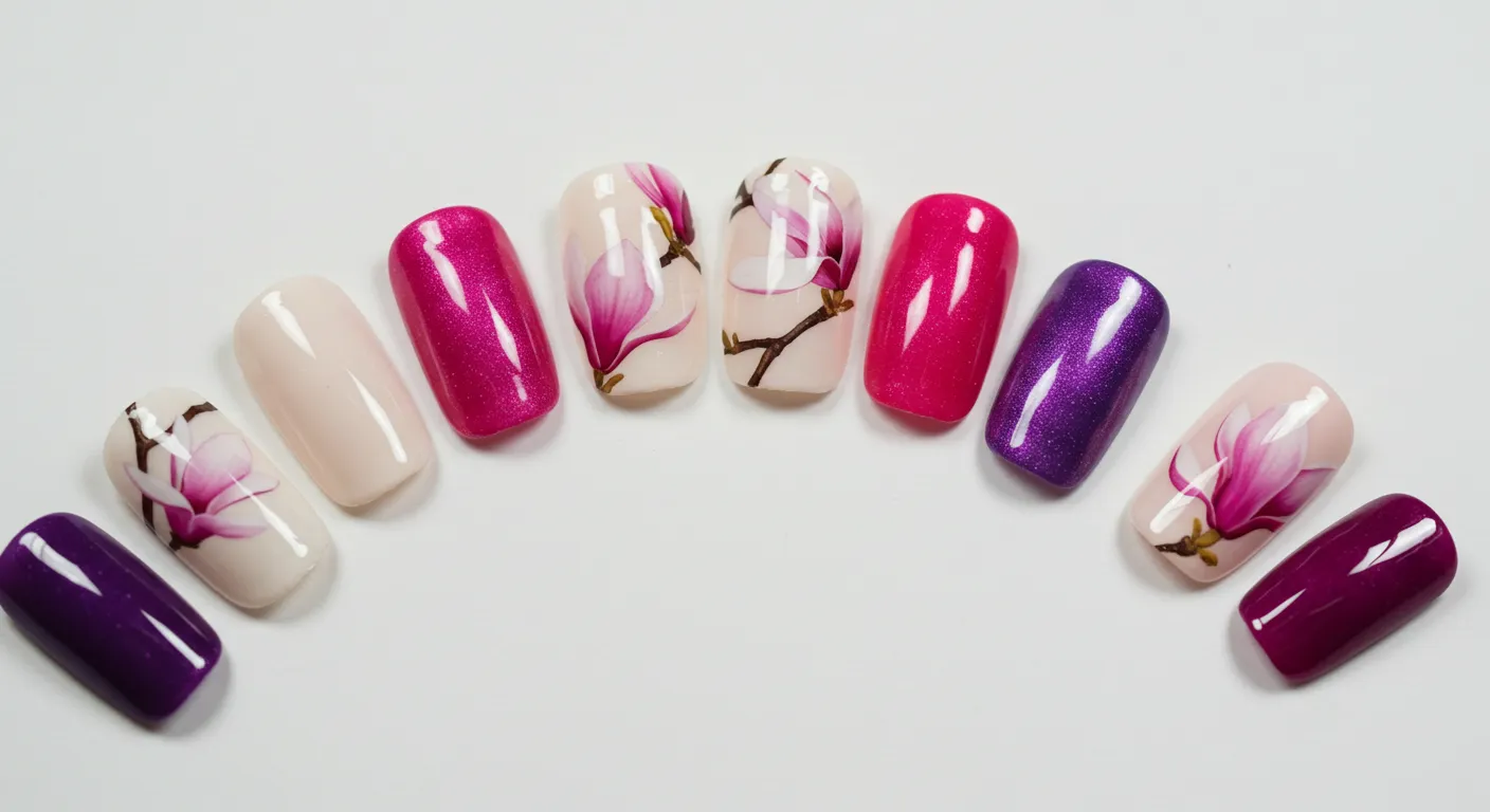 10 Magnolia-Inspired March Nails Colors That Bloom with Elegance