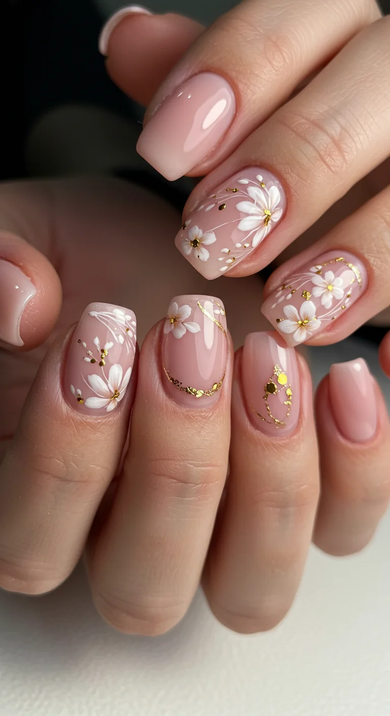 Blossom Whisper nails design