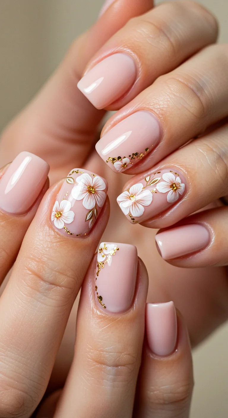 Blossom Whisper nails design