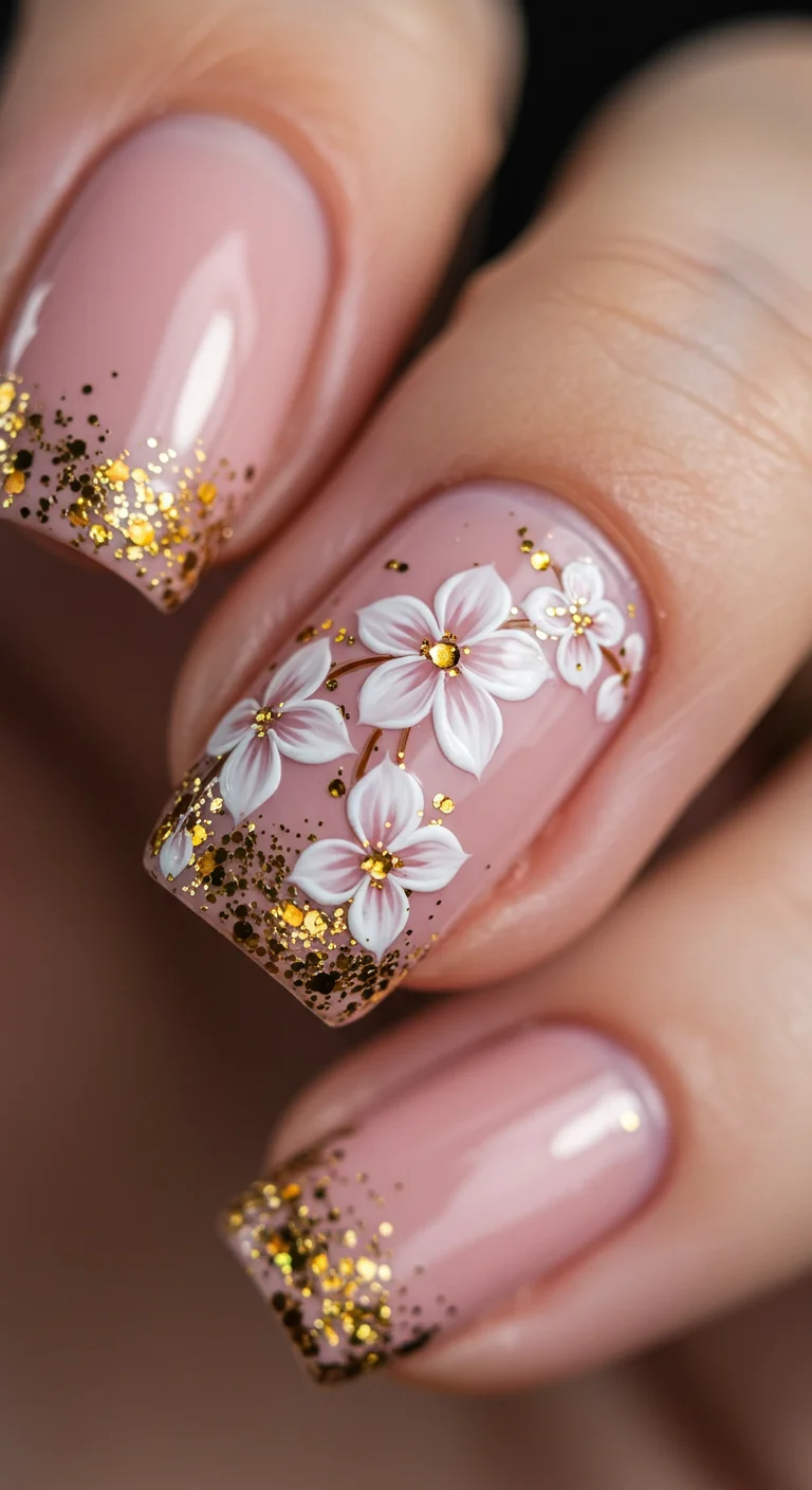 Blossom Whisper nails design