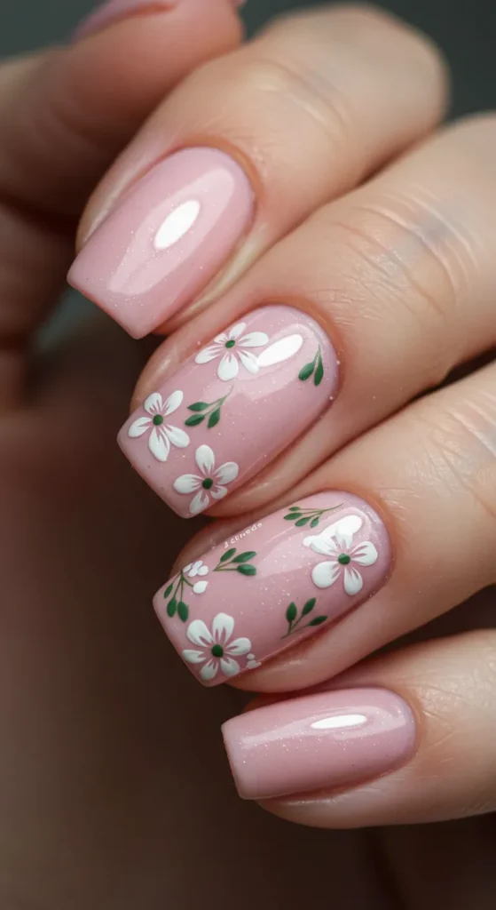 Blossoming Whisper nails design