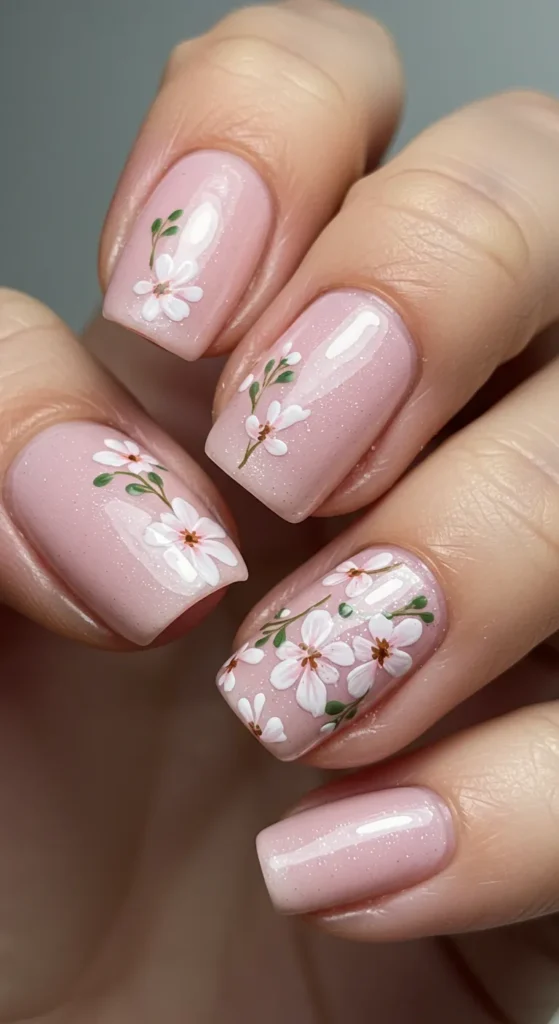 Blossoming Whisper nails design