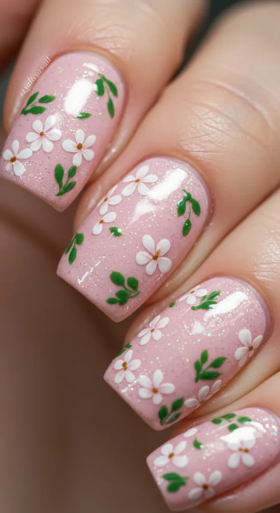 Blossoming Whisper nails design