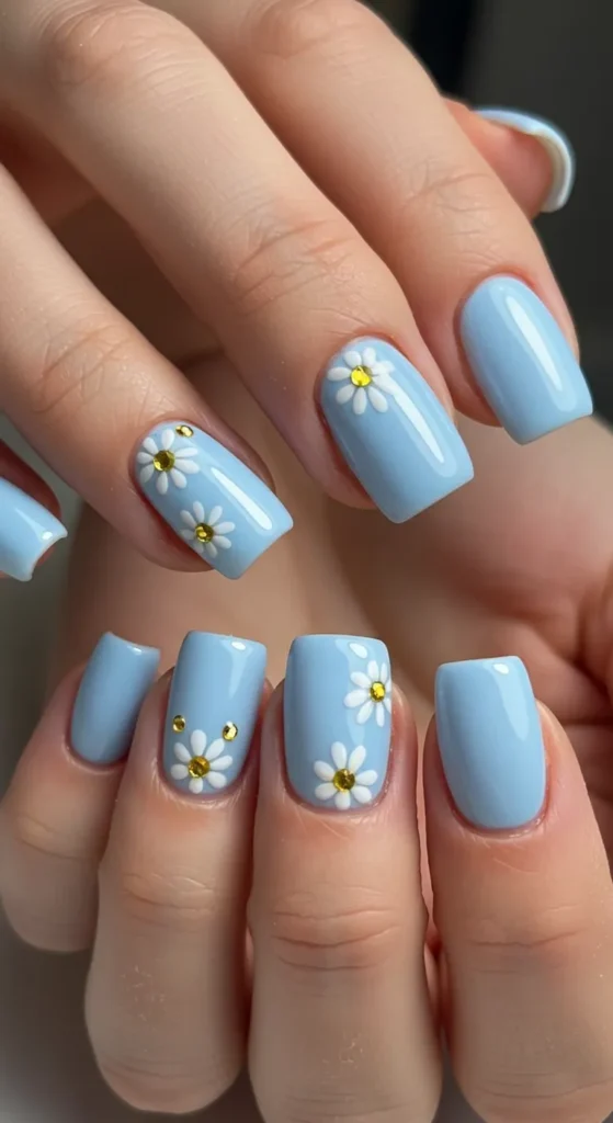 Daisy Dreamscape nails