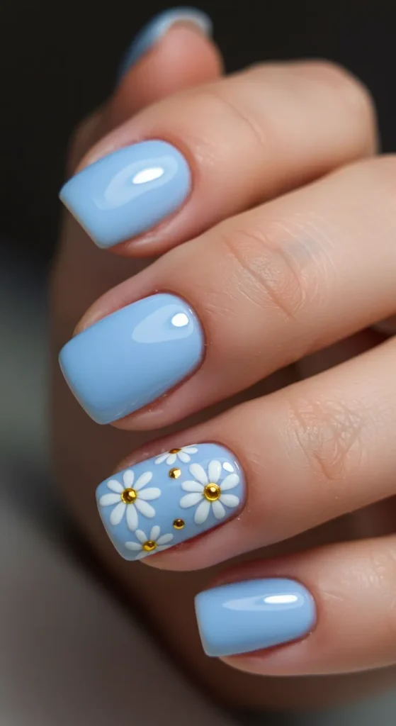 Daisy Dreamscape nails