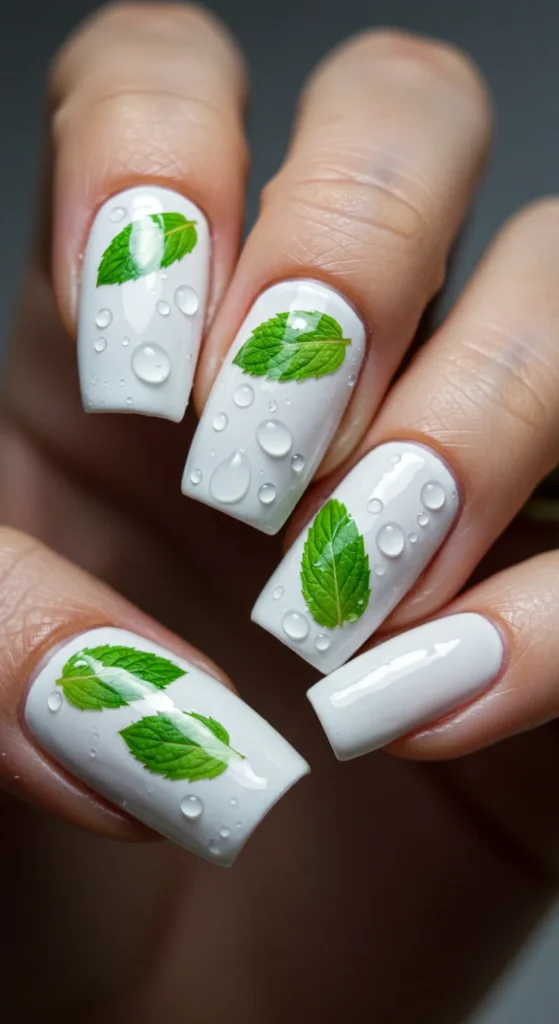 Dewdrop Garden Gloss nails design