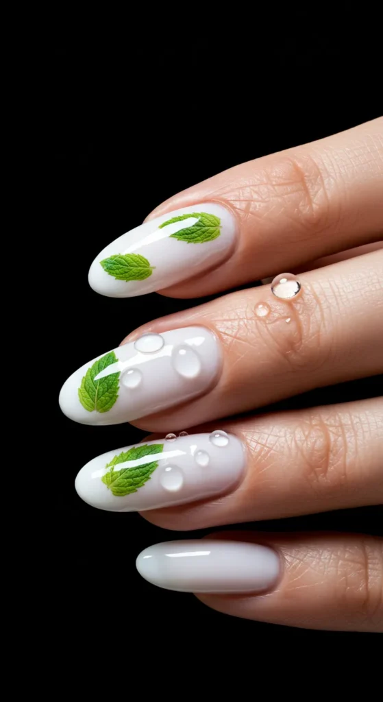 Dewdrop Garden Gloss nails design