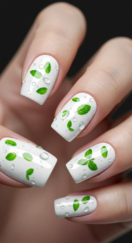 Dewdrop Garden Gloss nails design