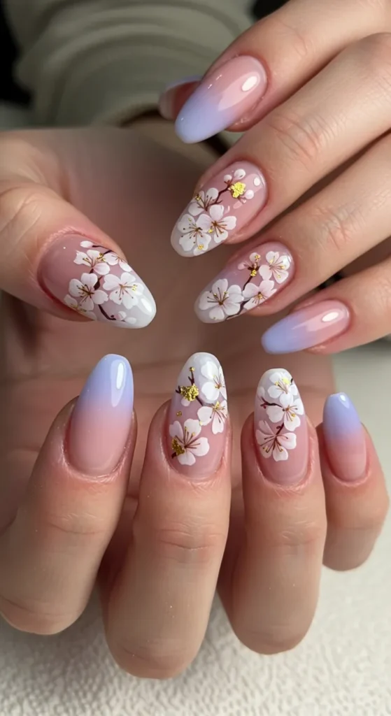 Ethereal Blossom Elegance nails