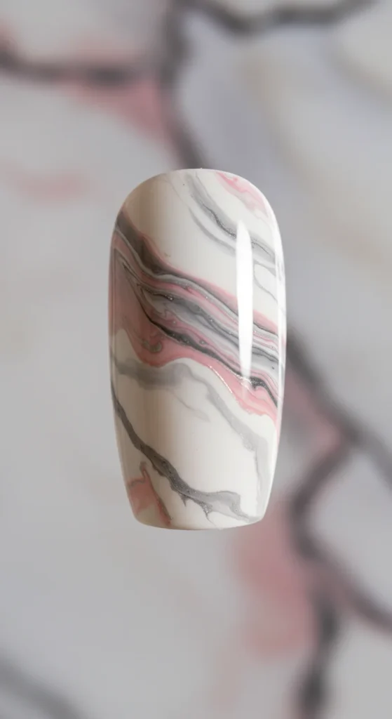 Ethereal Marble nails design