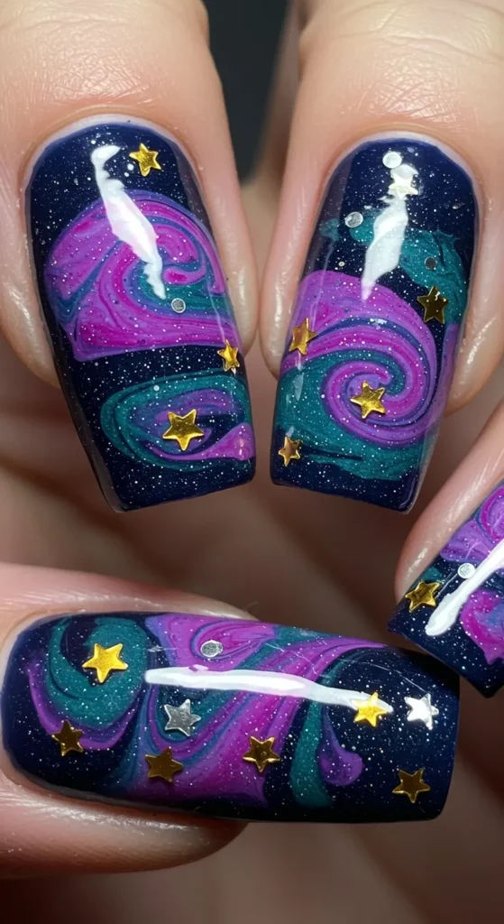 Galactic Glow nails