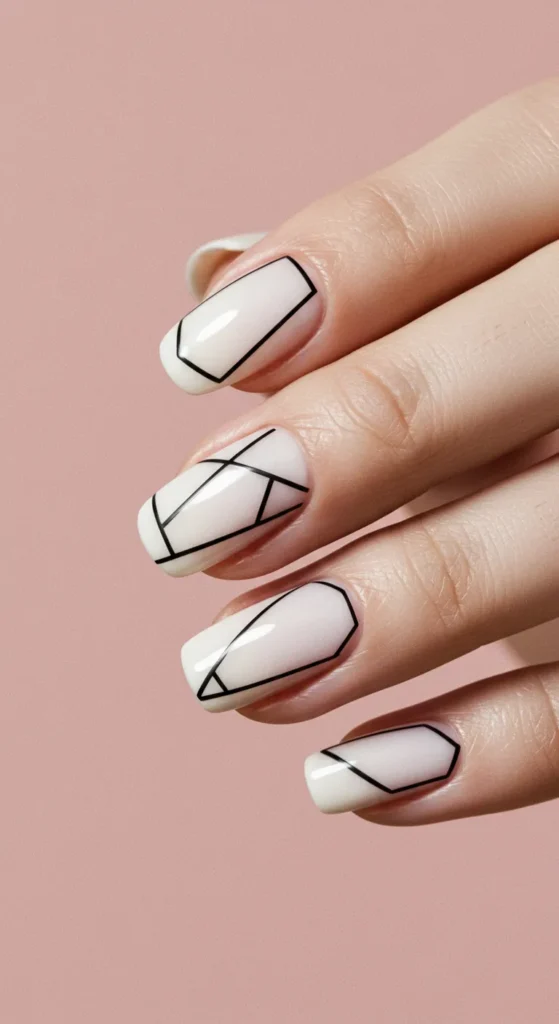 Geometric Glam nails