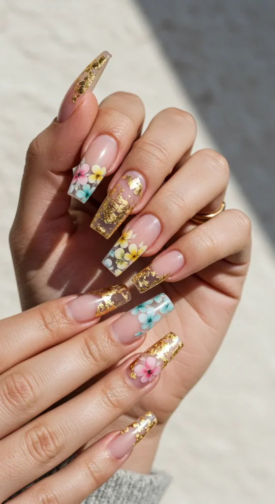 Gilded Garden Party nails