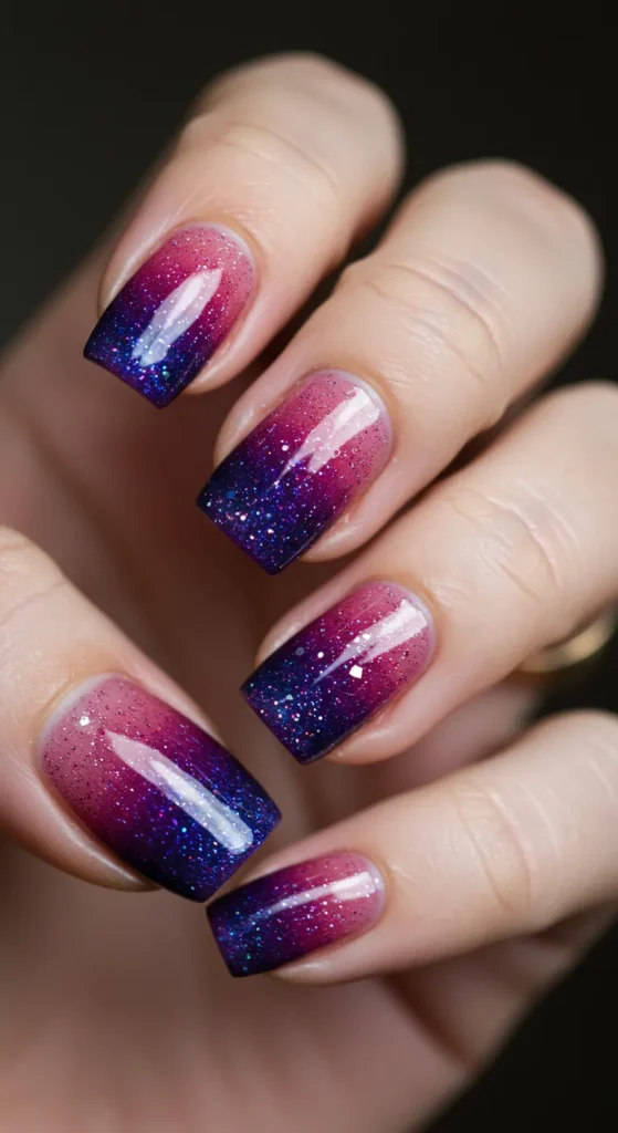 Lavender Sky Ombré nails design ideas