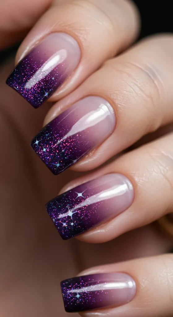 Lavender Sky Ombré nails design ideas