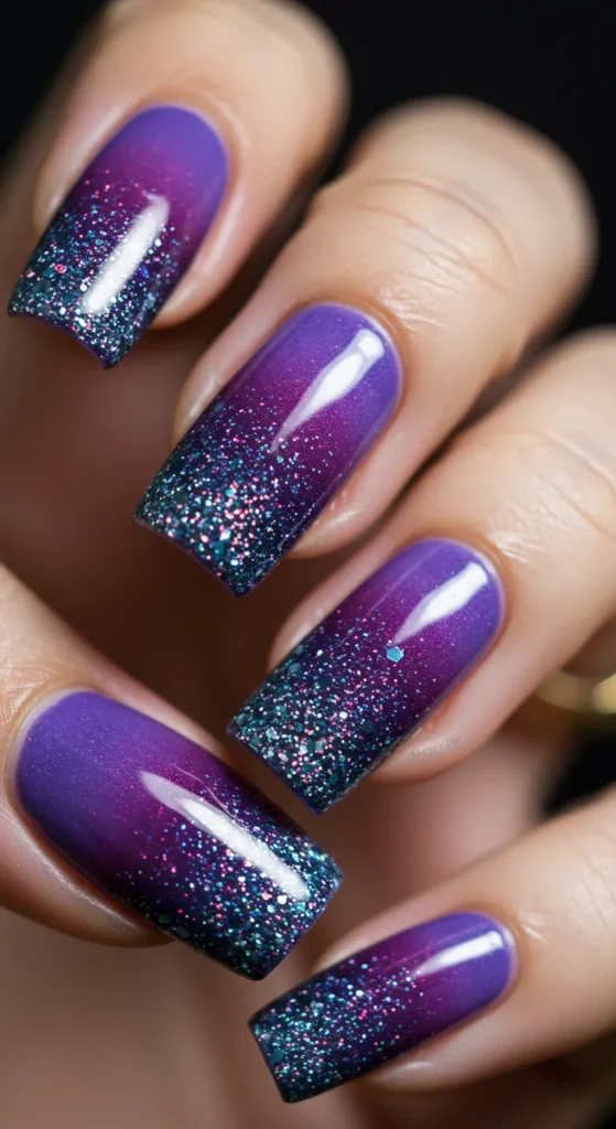 Lavender Sky Ombré nails design ideas