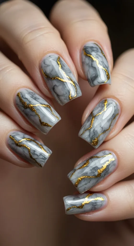 Marble Majesty nails designs