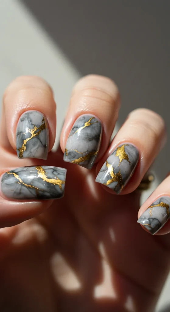 Marble Majesty nails designs